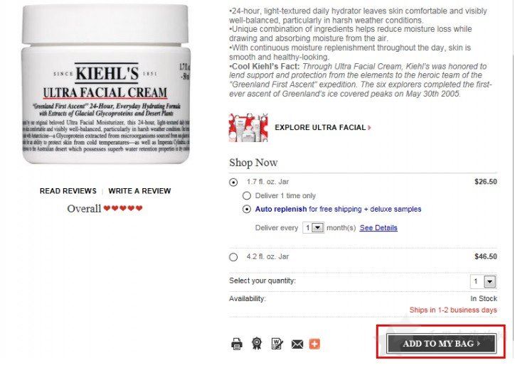 Kiehls科颜氏美国官网海淘攻略购物教程7