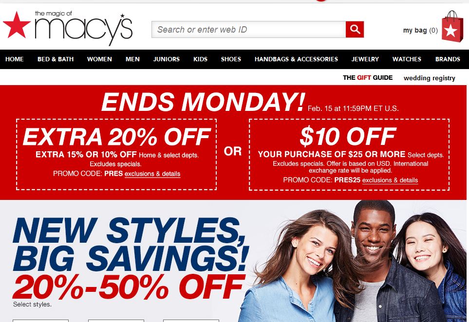 Macy's梅西百货官网折扣码领取，告诉你如何获得梅西百货85折优惠码